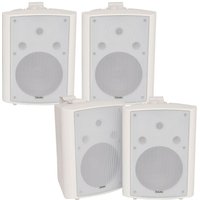 Loops 4x 180W White Wall Mounted Stereo Speakers 8" 8Ohm LOUD Premium Audio & Music