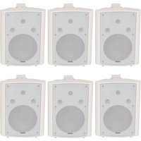 Loops 6x 180W White Wall Mounted Stereo Speakers 8" 8Ohm LOUD Premium Audio & Music