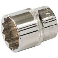 Loops PRO 27mm Socket Driver 12 Point ½" Ratchet Spanner Bit Steel Square Drive Tool in Metallics
