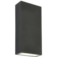 Loops IP44 Outdoor Up & Down Wall Light Dark Anthracite Grey 5W Cool White LED Accent
