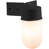 Loops IP44 Outdoor Wall Light & Corner Bracket Black White Long Glass Shade E27 Lamp