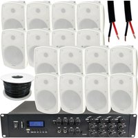 Loops 1600W LOUD Outdoor Bluetooth System 16x White Speaker Weatherproof Music Player