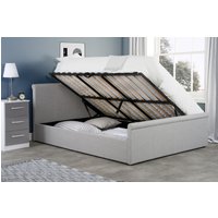 Birlea Grey Fabric Ottoman Bed Frame Storage Stratus Linen | Size: Double