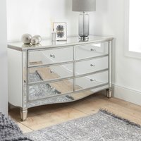 Birlea Elysee 6 Drawer Wide Chest Mirrored in Silver