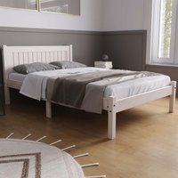 Birlea White Wood Small Double Bed & Mattress Bundle Rio Air Sleepsoul 120cm 4ft