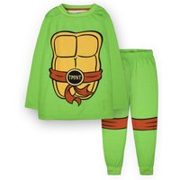 Teenage Mutant Ninja Turtles Boy's Kids Long Sleeve Long Leg Pyjama Set (Green) in Green | Size: 7-8 Years