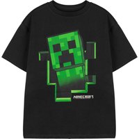 Minecraft Boy's Kids Short Sleeved T-Shirt (Black) in Black | Size: 9-10 Years