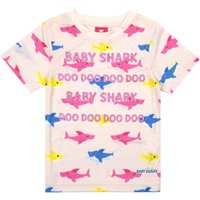 Baby Shark Girl's Kids Short Sleeved T-Shirt (Pink) in Pink | Size: 1-2 Years