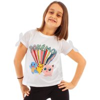 Pokemon Girl's Kids Short Sleeved T-Shirt (White) in White | Size: 13-14 Years