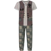 Disney Boy's Kids Short Sleeve Long Leg Pyjama Set (Brown) in Brown | Size: 9-10 Years