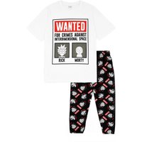 Rick & Morty Men's Short Sleeve Long Leg Pyjama Set | White | Official Merch | Size: 3XL