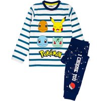 Pokemon Kids Long Sleeve Long Leg Pyjama Set (White) in White | Size: 8-9 Years