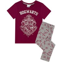 Harry Potter Girl's Kids Short Sleeve Long Leg Pyjama Set (Purple) in Purple | Size: 9-10 Years