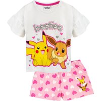 Pokemon Kids Short Sleeve Short Leg Pyjama Set (White) in White | Size: 7-8 Years