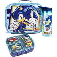 Sonic the Hedgehog Girl's Kids Lunch Bag Bottle & Snack Pot (Blue) in Blue