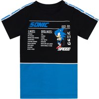 Sonic the Hedgehog Boy's Kids Short Sleeved T-Shirt (Black) in Black | Size: 13-14 Years