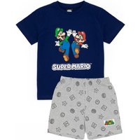 Nintendo Boy's Kids Short Sleeve Short Leg Pyjama Set (Blue) in Blue | Size: 5-6 Years