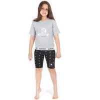 Playstation Girl's Kids Short Sleeve Short Leg Pyjama Set (Grey) in Grey | Size: 11-12 Years