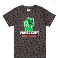 Minecraft Boy's Kids Short Sleeved T-Shirt (Grey) in Grey | Size: 10-11 Years