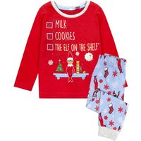 The Elf On The Shelf Kids Long Sleeve Long Leg Pyjama Set (Red) in Red | Size: 3-4 Years