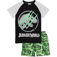 Jurassic World Boy's Kids Short Sleeve Short Leg Pyjama Set (Black) in Black | Size: 6-7 Years