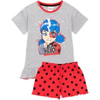 Miraculous Girl's Kids Short Sleeve Short Leg Pyjama Set (Grey) in Grey | Size: 9-10 Years