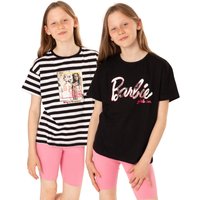 Barbie Girl's Kids Short Sleeved T-Shirt (Black) in Black | Size: 7-8 Years