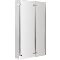 Balterley 6mm Safety Glass Reversible L Shaped Bath Screen Double Hinged in Silver