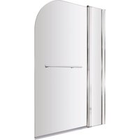 Balterley 6mm Glass Reversible Bath Screen Fixed Panel, 1433 x 998mm - Chrome in Silver