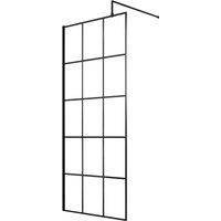 Balterley 8mm Safety Glass Black Framed Wetroom Screen - 800mm