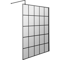 Balterley 8mm Safety Glass Black Framed Wetroom Screen - 1400mm