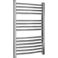 Balterley Heated Vertical Towel Rail Curved Rails 710 BTU Chrome 700x 500mm in Silver