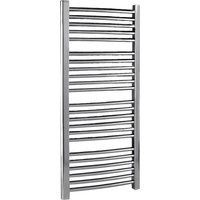 Balterley Heated Vertical Towel Rail Curved Rails 1126 BTU Chrome 1100x 500mm in Silver