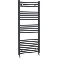 Balterley Heated Vertical Towel Straight Rail, 1672 BTU, 1150x500mm - Anthracite in Grey