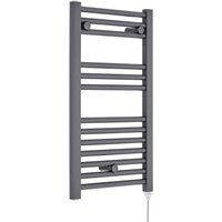 Balterley Electric Vertical Round Towel Rail with 13 Rails, 720x400mm Anthracite in Grey