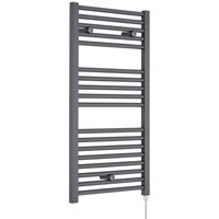 Balterley Electric Vertical Round Towel Rail & 18 Rails, 920x480mm - Anthracite in Grey