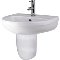 Balterley Round 1 Tap Hole Basin Semi Pedestal 500mm in White