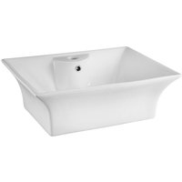Balterley Bathroom Rectangular Vessel Basin for Countertop, White, 496 mm in White