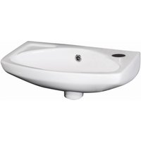 Balterley Adley Cloakroom Wall Hung 1 Tap Hole Oval Basin & Overflow 450mm White