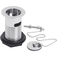 Balterley Basin Waste with Brass Plug & Ball Chain, 60mm x 88mm - Chrome in Silver