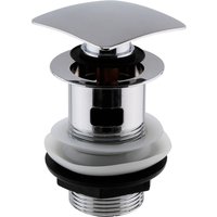 Balterley Square Slotted Push Button Basin Waste Chrome in Silver