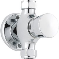 Modern Round Manual Exposed Non Concussive Timed Shower Valve Chrome
