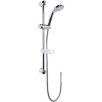 Round Slide Rail Shower Kit Multi Function Head & Outlet Elbow Chrome