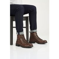 Marble Leather Lace Up Boots