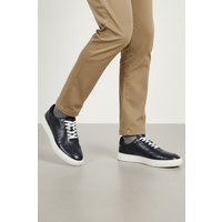 Silver Street London Men's Spinney Casual Lace Up Leather Trainers in Navy | Size: 11