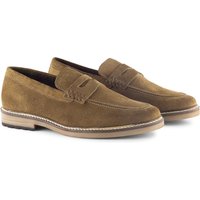 Silver Street London Men's Belmont Suede Leather Casual Penny Loafers in Light Brown | Size: 11