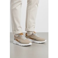 Silver Street London Men's Mayfair Premium Leather Casual Trainers in Beige | Size: 11