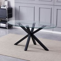 Artemis Home Orvino 160cm x 90cm Glass Oval Dining Table in Clear | Size: 160 cm x 90 cm