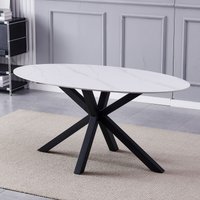 Artemis Home Firmo 160cm x 90cm White Stone Oval Dining Table | Size: 160 cm x 90 cm