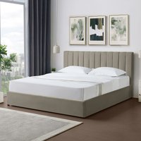 Artemis Home Evelynne Fabric 180cm Superking Ottoman Bed Frame in Light Brown | Size: Super King